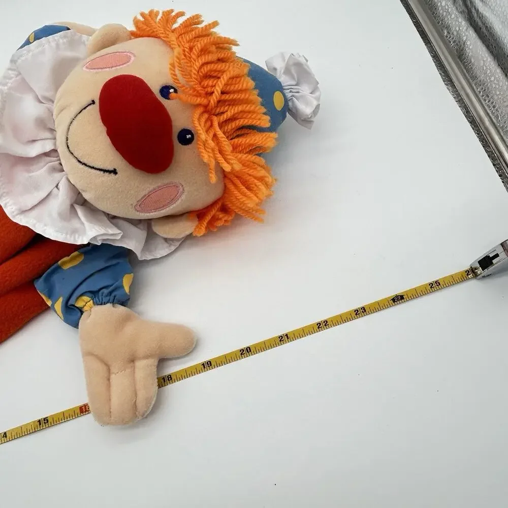 VTG Dakin Clown Lovey Baby Blanket Orange Satin Trim Bow Security HTF